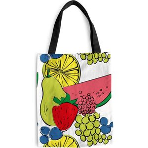 MuchoWow® Schoudertas - Strandtas - Big Shopper - Boodschappentas - Fruit - Cartoon - Patroon - 40x50 cm - Katoenen tas