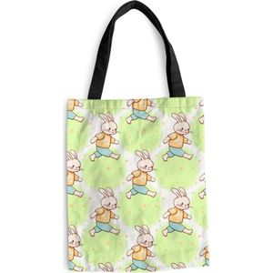 MuchoWow® Schoudertas - Strandtas - Big Shopper - Boodschappentas - Konijn - Patronen - Kinderen - Cartoon - 40x50 cm - Katoenen tas