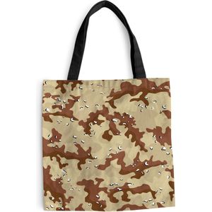 MuchoWow® Schoudertas - Strandtas - Big Shopper - Boodschappentas - Camouflage - Woestijn - Patronen - 40x40 cm - Katoenen tas