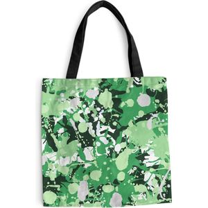 MuchoWow® Schoudertas - Strandtas - Big Shopper - Boodschappentas - Patronen - Groen - Camouflage - 40x40 cm - Katoenen tas