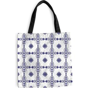 MuchoWow® Schoudertas - Strandtas - Big Shopper - Boodschappentas - Portugal - Patronen - Blauw - 40x40 cm - Katoenen tas