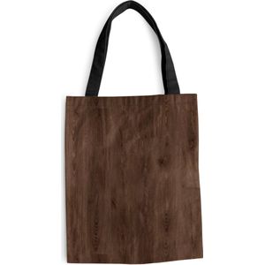 MuchoWow® Schoudertas - Strandtas - Big Shopper - Boodschappentas - Bruin - Patronen - Hout - 40x50 cm - Katoenen tas