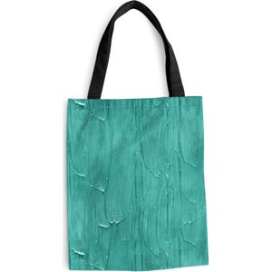 MuchoWow® Schoudertas - Strandtas - Big Shopper - Boodschappentas - Verf - Patronen - Turquoise - 40x50 cm - Katoenen tas