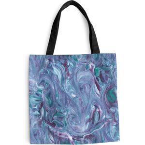 MuchoWow® Schoudertas - Strandtas - Big Shopper - Boodschappentas - Marmer - Verf - Abstract - Patronen - 45x45 cm - Katoenen tas