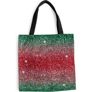MuchoWow® Schoudertas - Strandtas - Big Shopper - Boodschappentas - Ombre - Kreeft - Groen - Rood - Patronen - 45x45 cm - Katoenen tas