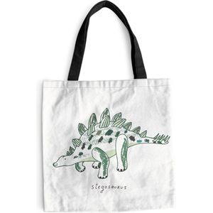 MuchoWow® Schoudertas - Strandtas - Big Shopper - Boodschappentas - Kinderkamer - Stegosaurus - Dinosaurus - Jongen - Meid - Kids - 45x45 cm - Katoenen tas