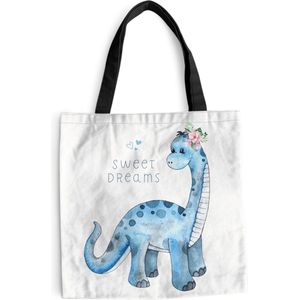 MuchoWow® Schoudertas - Strandtas - Big Shopper - Boodschappentas - Kinderkamer - Sweet Dreams - Dinosaurus - Jongens - Kind - Kinderen - 45x45 cm - Katoenen tas