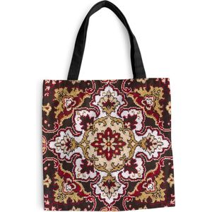 MuchoWow® Schoudertas - Strandtas - Big Shopper - Boodschappentas - Perzisch Tapijt - Kleed - Mandala - 40x40 cm - Katoenen tas