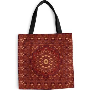 MuchoWow® Schoudertas - Strandtas - Big Shopper - Boodschappentas - Perzisch Tapijt - Patronen - Mandala - Rood - 45x45 cm - Katoenen tas