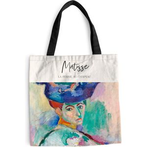 MuchoWow® Schoudertas - Strandtas - Big Shopper - Boodschappentas - Kunst - Henri Matisse - La femme au chapeau - 45x45 cm - Katoenen tas