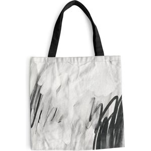 MuchoWow® Schoudertas - Strandtas - Big Shopper - Boodschappentas - Kunst - Abstract - Grijs - 45x45 cm - Katoenen tas