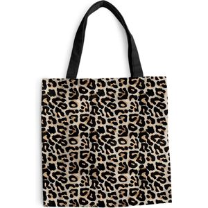 MuchoWow® Schoudertas - Strandtas - Big Shopper - Boodschappentas - Dierenprint - Panter - Chic - 45x45 cm - Katoenen tas