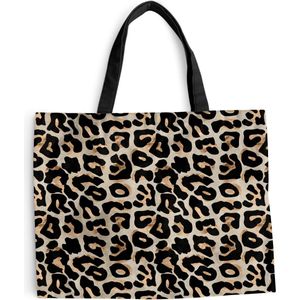 MuchoWow® Schoudertas - Strandtas - Big Shopper - Boodschappentas - Dierenprint - Panter - Chic - 50x40 cm - Katoenen tas