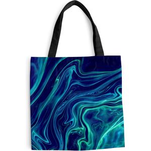 MuchoWow® Schoudertas - Strandtas - Big Shopper - Boodschappentas - Abstract - Waves - Design - 45x45 cm - Katoenen tas