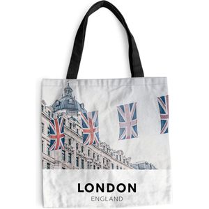 MuchoWow® Schoudertas - Strandtas - Big Shopper - Boodschappentas - Londen - Vlag - Engeland - 40x40 cm - Katoenen tas