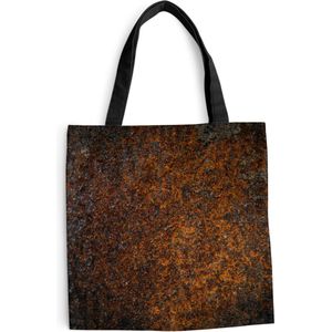 MuchoWow® Schoudertas - Strandtas - Big Shopper - Boodschappentas - Roest - Brons - Plaat - 40x40 cm - Katoenen tas