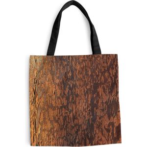 MuchoWow® Schoudertas - Strandtas - Big Shopper - Boodschappentas - Roest - Bruin - Oranje - Metaal - Patroon - Structuur - 40x40 cm - Katoenen tas