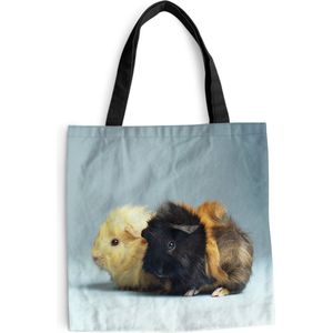 MuchoWow® Schoudertas - Strandtas - Big Shopper - Boodschappentas - Twee kleine cavia's - 45x45 cm - Katoenen tas