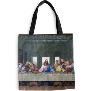 MuchoWow® Schoudertas - Strandtas - Big Shopper - Boodschappentas - Het laatste avondmaal - Leonardo da Vinci - 40x40 cm - Katoenen tas