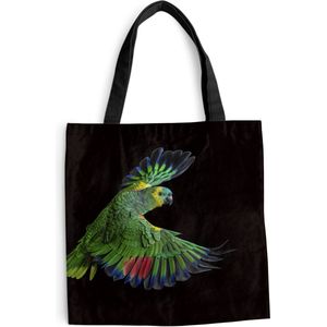 MuchoWow® Schoudertas - Strandtas - Big Shopper - Boodschappentas - Close-up kleurrijke papegaai - 40x40 cm - Katoenen tas