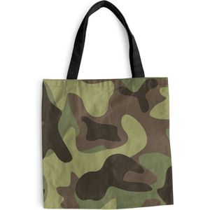 MuchoWow® Schoudertas - Strandtas - Big Shopper - Boodschappentas - Illustratie van een camouflage patroon - 45x45 cm - Katoenen tas