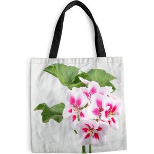 MuchoWow® Schoudertas - Strandtas - Big Shopper - Boodschappentas - Kleurrijke geranium bloemen - 40x40 cm - Katoenen tas