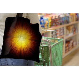 MuchoWow® Schoudertas - Strandtas - Big Shopper - Boodschappentas - Gele gloed van de zon - 40x40 cm - Katoenen tas