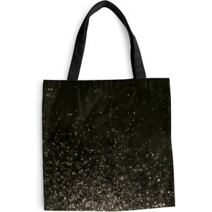 MuchoWow® Schoudertas - Strandtas - Big Shopper - Boodschappentas - Glitter - Abstract - Zwart - 40x40 cm - Katoenen tas