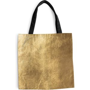 MuchoWow® Schoudertas - Strandtas - Big Shopper - Boodschappentas - Lichtval op een gouden muur - 40x40 cm - Katoenen tas