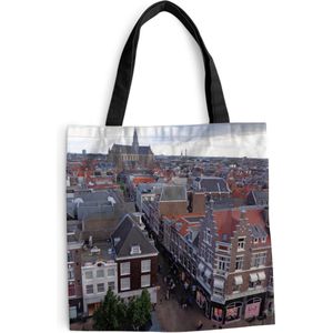 MuchoWow® Schoudertas - Strandtas - Big Shopper - Boodschappentas - Haarlem - Nederland - Lucht - 40x40 cm - Katoenen tas