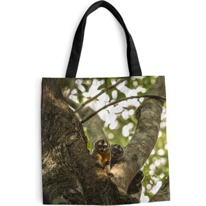 MuchoWow® Schoudertas - Strandtas - Big Shopper - Boodschappentas - Kleine dieren in een boom - 40x40 cm - Katoenen tas