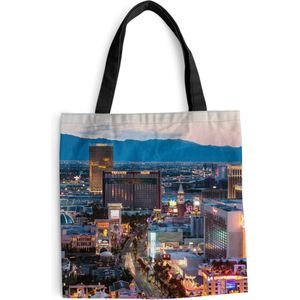 MuchoWow® Schoudertas - Strandtas - Big Shopper - Boodschappentas - Las Vegas - Strip - Avond - 40x40 cm - Katoenen tas