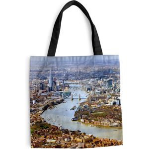 MuchoWow® Schoudertas - Strandtas - Big Shopper - Boodschappentas - Londen - Engeland - Theems - 45x45 cm - Katoenen tas