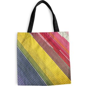 MuchoWow® Schoudertas - Strandtas - Big Shopper - Boodschappentas - Kleurrijke afbeelding van bloemen in Nederland - 45x45 cm - Katoenen tas