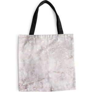 MuchoWow® Schoudertas - Strandtas - Big Shopper - Boodschappentas - Marmer - Roze - Glitter - 45x45 cm - Katoenen tas