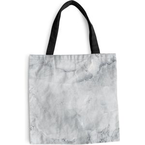 MuchoWow® Schoudertas - Strandtas - Big Shopper - Boodschappentas - Marmer - Plamuur - Grijs - 45x45 cm - Katoenen tas