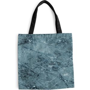 MuchoWow® Schoudertas - Strandtas - Big Shopper - Boodschappentas - Marmer - Blauw - Patronen - 45x45 cm - Katoenen tas