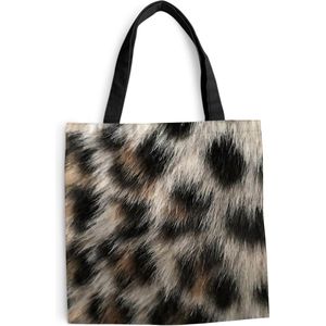 MuchoWow® Schoudertas - Strandtas - Big Shopper - Boodschappentas - Close-up panterprint - 45x45 cm - Katoenen tas