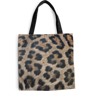 MuchoWow® Schoudertas - Strandtas - Big Shopper - Boodschappentas - Luipaard print - 45x45 cm - Katoenen tas