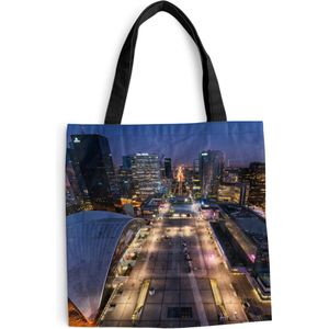 MuchoWow® Schoudertas - Strandtas - Big Shopper - Boodschappentas - District la Défense - 40x40 cm - Katoenen tas