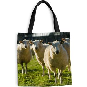 MuchoWow® Schoudertas - Strandtas - Big Shopper - Boodschappentas - Schapen - Dieren - Wol - 45x45 cm - Katoenen tas