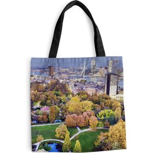 MuchoWow® Schoudertas - Strandtas - Big Shopper - Boodschappentas - Rotterdam - Nederland - Boom - 40x40 cm - Katoenen tas