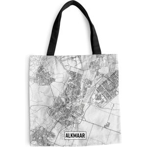 MuchoWow® Schoudertas - Strandtas - Big Shopper - Boodschappentas - Stadskaart Alkmaar - 45x45 cm - Katoenen tas