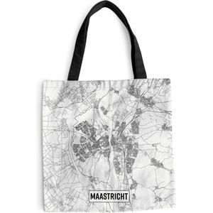 MuchoWow® Schoudertas - Strandtas - Big Shopper - Boodschappentas - Stadskaart Maastricht - 45x45 cm - Katoenen tas