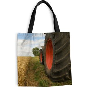 MuchoWow® Schoudertas - Strandtas - Big Shopper - Boodschappentas - Trekker - Wielen - Tarwe - 45x45 cm - Katoenen tas