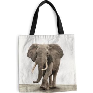 MuchoWow® Schoudertas - Strandtas - Big Shopper - Boodschappentas - Dieren - Olifant - Grijs - 40x40 cm - Katoenen tas