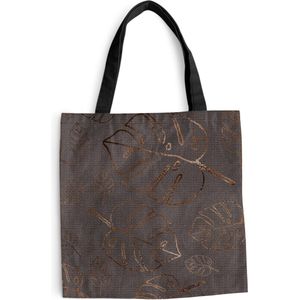 MuchoWow® Schoudertas - Strandtas - Big Shopper - Boodschappentas - Patronen - Luxe - Brons - 40x40 cm - Katoenen tas