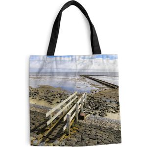 MuchoWow® Schoudertas - Strandtas - Big Shopper - Boodschappentas - Stijger op Vlieland - 40x40 cm - Katoenen tas