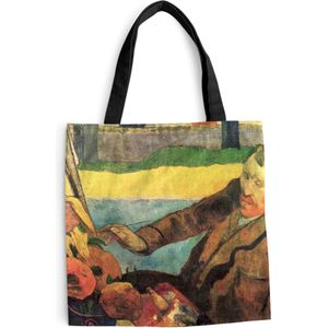 MuchoWow® Schoudertas - Strandtas - Big Shopper - Boodschappentas - De zonnebloemenschilder - Schilderij van Vincent van Gogh - 45x45 cm - Katoenen tas