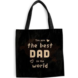 MuchoWow® Schoudertas - Strandtas - Big Shopper - Boodschappentas - Quotes - The best dad in the world - Spreuken - Papa - 45x45 cm - Katoenen tas